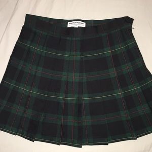 American Apparel Green Plaid Tennis Skirt